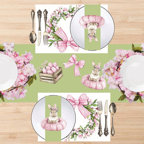 Baby Bunny Soft Pink placemats full set